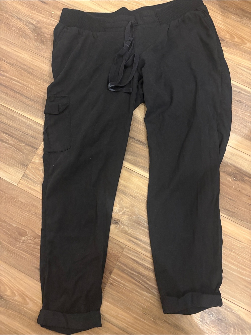 Women’s MaternityBlack Cargo Pants- Casual Drawstring